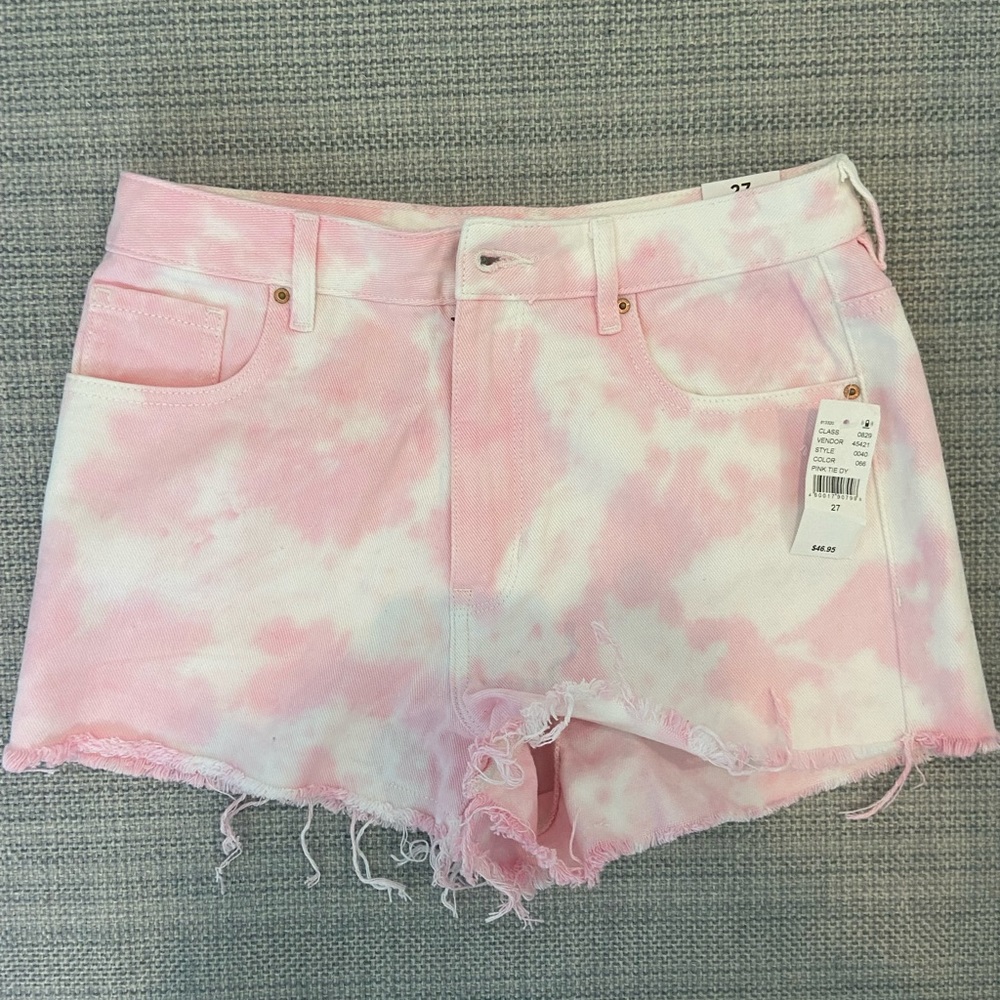 Pacsun pink tie dye Jean shorts